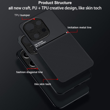 Противоударный чехол Tilt Strip Grain на Xiaomi Redmi Note 13 Pro 4G / Poco M6 Pro 4G - черный
