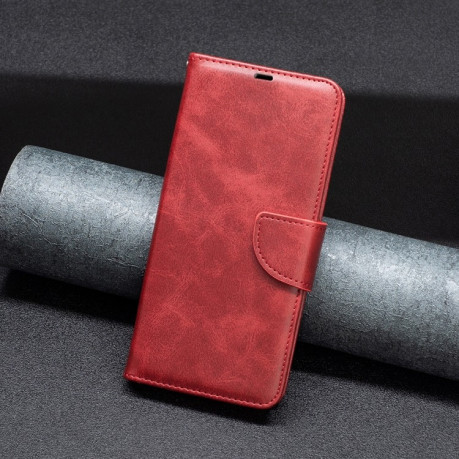 Чехол-книжка Lambskin Texture Pure Color для Xiaomi Redmi Note 14 5G/Poco M7 Pro 5G - красный