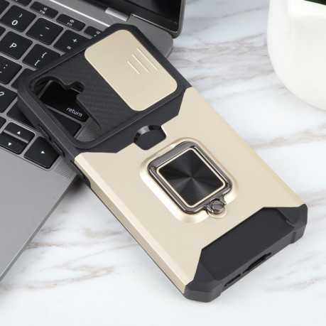 Противоударный чехол Armor Camera Shield для Samsung Galaxy A55 5G - золотой