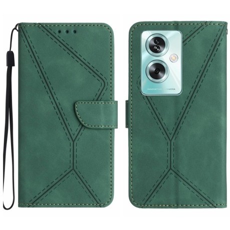 Чехол-книжка Stitching Embossed Leather  OPPO Reno11 F 5G/F25 Pro 5G - зеленый