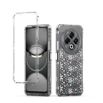 Прозрачный акриловый чехол Escase с лазерным эффектом на Tecno Spark 30 4G — с снежинками