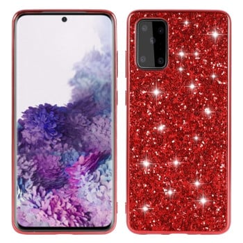 Ударозащитный чехол Glittery Powder на Samsung Galaxy S20 FE - красный