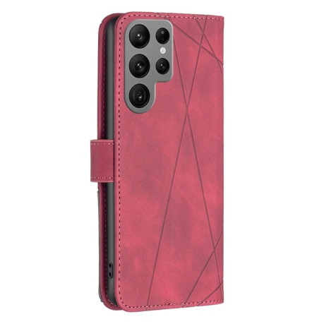 Чехол-книжка Rhombus Texture для Samsung Galaxy S25 Ultra 5G - красный