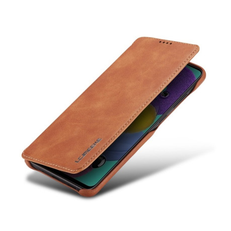 Чехол-книжка LC.IMEEKE Hon Ancient Series на Samsung Galaxy A51 / M40S -коричневый