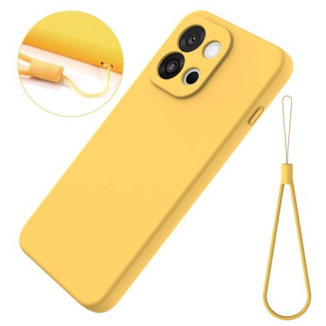 Силиконовый чехол Solid Color Liquid Silicone на OnePlus 13T - желтый