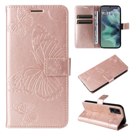 Чехол-книжка Embossed Butterfly для Motorola Moto G35 - золото