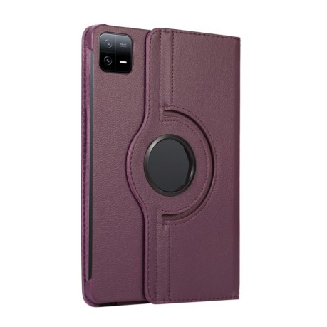 Чехол-книжка 360 Degree Rotation Litchi для Xiaomi Pad 7 Pro / Pad 7 - фиолетовый