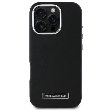 Оригинальный чехол Karl Lagerfeld FW Metal Plate MagSafe для iPhone 16 Pro Max - Black