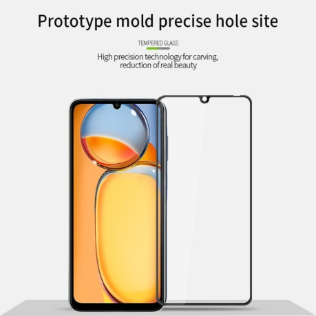 Защитное стекло PINWUYO 9H 3D Full Screen на Xiaomi Redmi 13C/Poco C65 - черное