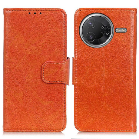 Чехол-книжка Mirren Crazy Horse для Xiaomi Poco F7 Pro / F7 Ultra Global - оранжевый
