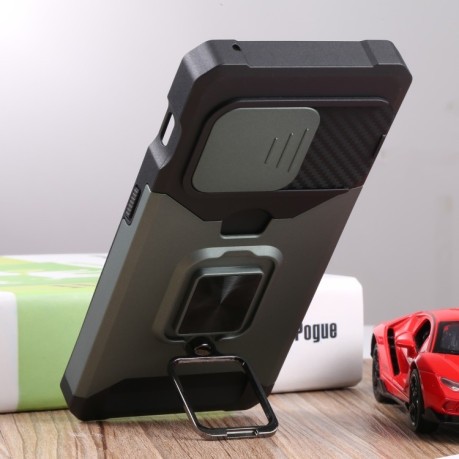 Противоударный чехол Sliding Camera Design для OnePlus 10 Pro - зеленый