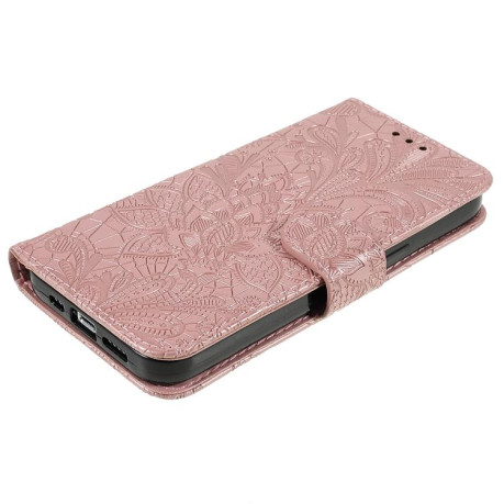 Чехол-книжка Lace Flower Embossing для Motorola Edge 60 Fusion 5G - золото