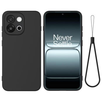 Силиконовый чехол Solid Color Liquid Silicone на OnePlus 13T/13s - черный