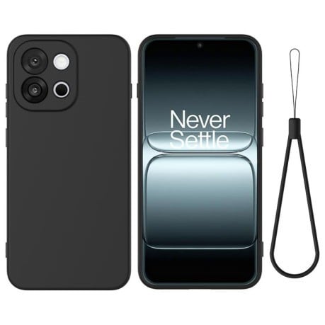 Силіконовий чохол Solid Color Liquid Silicone на OnePlus 13T/13s - чорний