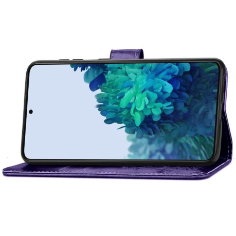 Чохол-книжка Four-leaf Clasp Embossed Buckle Samsung Galaxy S22 Plus 5G - фіолетовий