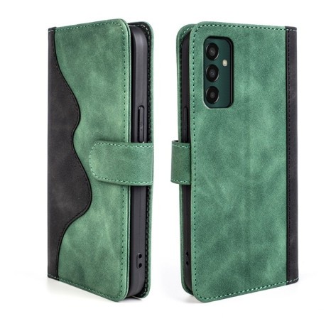 Чехол-книжка Stitching Wave для Samsung Galaxy M13 4G - зеленый