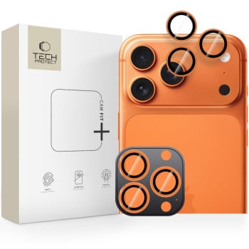 Защитные стекла Tech-Protect Camring Fit+ Camera Cover на iPhone 14 Pro / Max / 15 Pro / Max / 16 Pro / Max / 17 Pro / Max - Orange