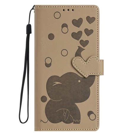 Чохол-книжка Cartoon Elephant Embossed Leather для Xiaomi Redmi A4 5G - хакі
