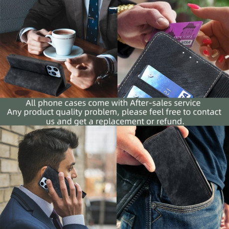 Чехол-книжка RFID Anti-theft Brush для Realme 10 Pro+ 5G - черный