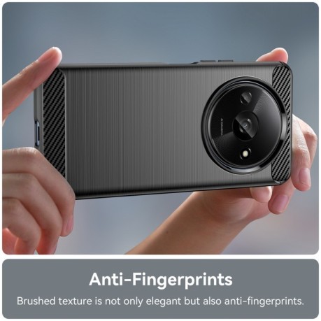 Протиударний чохол Brushed Texture Carbon Fiber на Xiaomi Redmi A3 - чорний