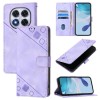 Чехол-книжка Skin-feel Embossed для Xiaomi Redmi Note 14 Pro 5G/Poco X7 - фиолетовый