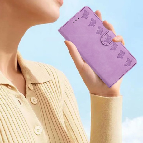 Чохол-книжка Flower Butterfly Embossing  для Samsung Galaxy S25+ 5G - фіолетовий