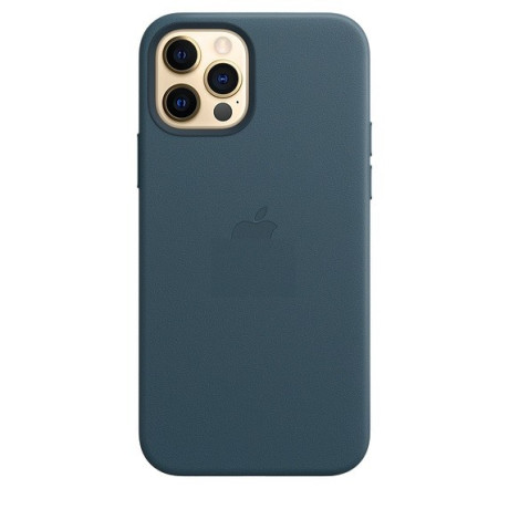 Кожаный Чехол Leather Case MagSafe Baltic Blue для iPhone 12 Pro Max