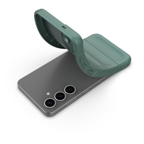 Силиконовый чехол Magic Flannel для Samsung Galaxy S25 5G - темно-серый