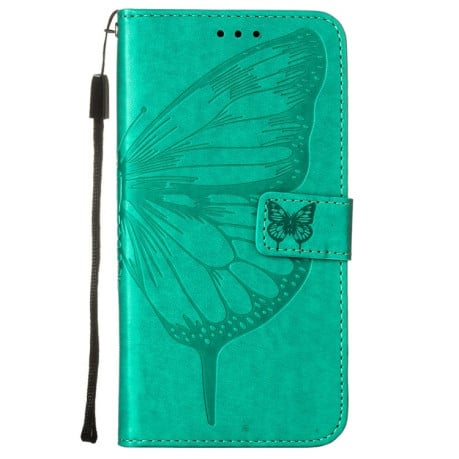 Чехол-книжка Embossed Butterfly для Samsung Galaxy M33 5G  - зеленый