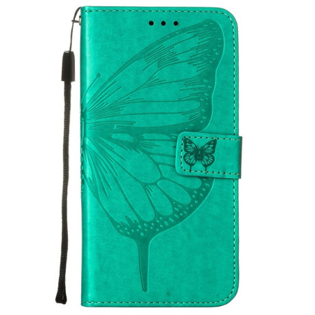 Чехол-книжка Embossed Butterfly для Samsung Galaxy M53 5G - зеленый