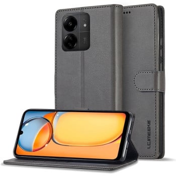 Чехол книжка LCIMEEKE Calf Texture на Xiaomi 14T - серый