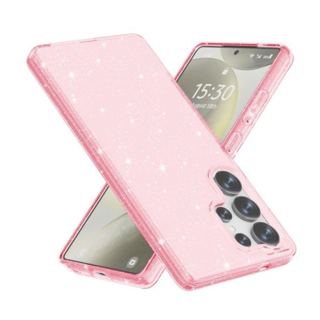 Противоударный чехол Terminator Style Glitter для Samsung Galaxy S25 Ultra 5G - розовый