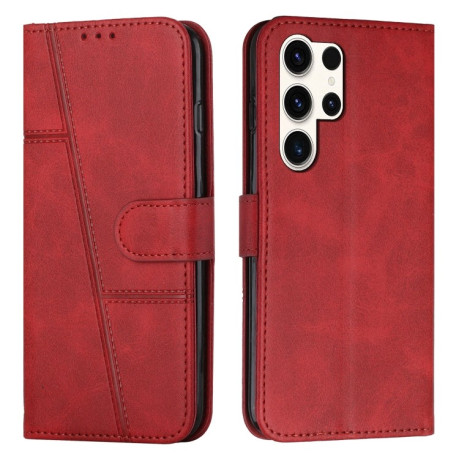 Чехол-книжка Stitching Calf Texture для Samsung Galaxy S25 Ultra 5G - красный