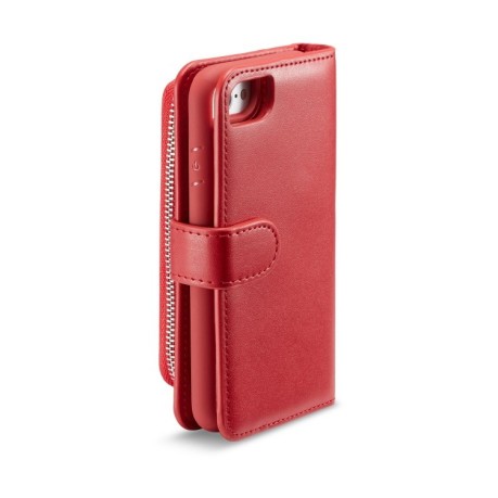 Чохол-гаманець Plain Texture Zipper на iPhone SE 3/2 2022/2020/8/7 - червоний