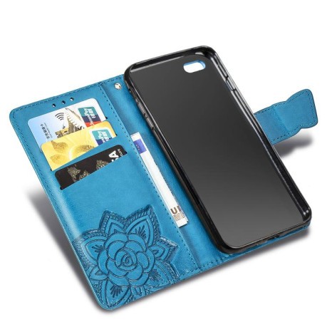 Чохол-книжка Butterfly Love Flower Embossed для iPhone 16e - синій