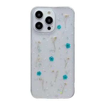 Протиударний чохол Gypsophila Flowers Pattern для iPhone 15 Pro - зелений