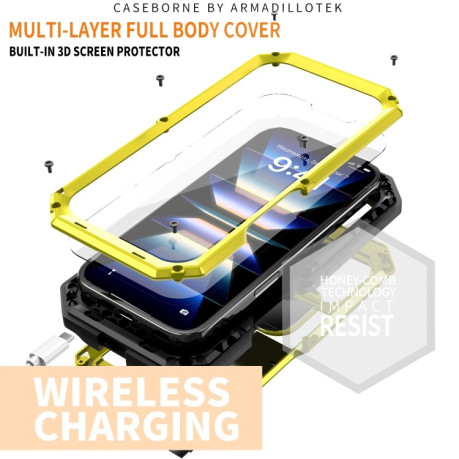 Чохол протиударний R-JUST Sliding для iPhone 16 - жовтий