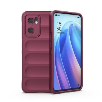 Силиконовый чехол Magic Flannel для OPPO Reno7 5G Global/ Find X5 Lite/OnePlus Nord CE2 5G - винно-красный