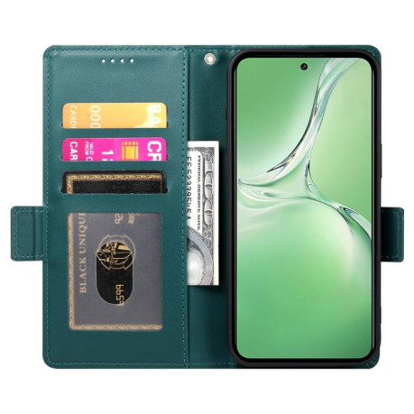 Чехол-книжка Side Buckle Magnetic Frosted Leather для OnePlus 13R/Ace 5/Ace 5 Pro - зеленый