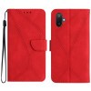 Чехол-книжка Stitching Embossed Leather для Samsung Galaxy F06 5G / M06 5G - красный