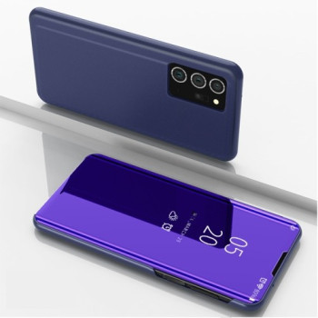 Чехол книжка Clear View на Samsung Galaxy Note 20 Ultra - синен-фиолетовый