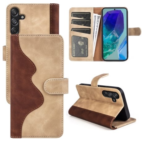 Чехол-книжка Stitching Horizontal Flip Leather для Samsung Galaxy M55 5G - желтый