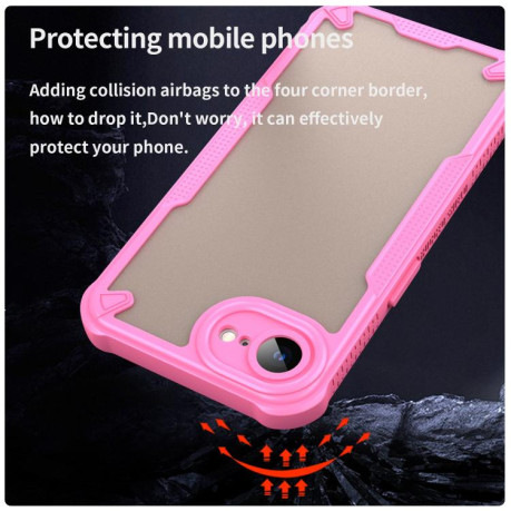 Противоударный чехол Armor Glaze PC Hybrid для iPhone 16e - розовый