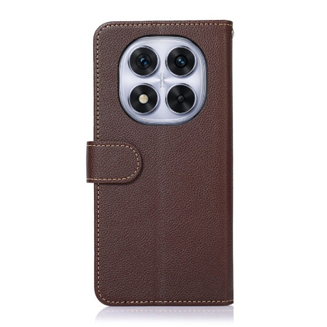 Чохол-книжка KHAZNEH Litchi Texture для Xiaomi Redmi Note 14 Pro 4G / 14 Pro+ 5G - коричневий