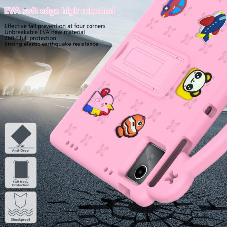 Противоударный чехол EVA Handle Kickstand Children для Xiaomi Redmi Pad SE - розовый