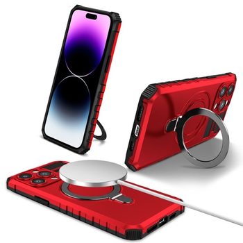 Противоударный чехол MagSafe Magnetic Holder для iPhone 14 Pro Max - красный