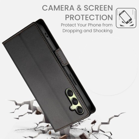 Чохол-книжка Side Buckle Magnetic Frosted Leather для Samsung Galaxy A16 5G - чорний