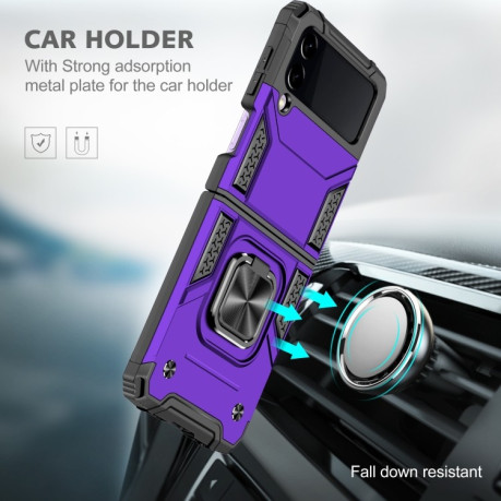 Противоударный чехол Magnetic Armor для Samsung Galaxy Z Flip3 5G - фиолетовый