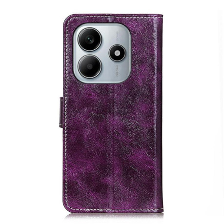 Чехол-книжка Magnetic Retro Crazy Horse Texture на Xiaomi Redmi Note 14 4G 164.84mm - фиолетовый