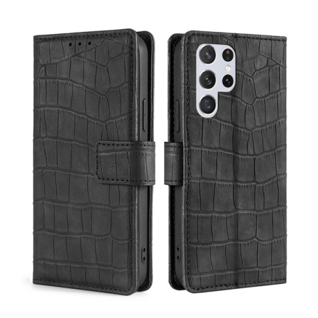 Чохол-книжка Skin Feel Crocodile Texture для Samsung Galaxy S22 Ultra 5G - чорний